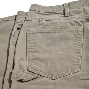 1990s Carhartt Golden Khaki 100% Cotton Loose Fit Carpenter Pants Size 42 x 34